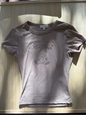 Riley & James Be Kind Rhinestone Teddy Bear Baby Tee Women’s Medium